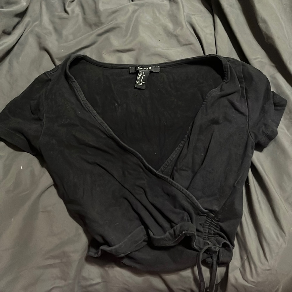 Vneck wrap crop top
